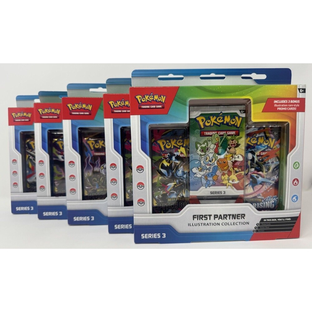 Pokémon TCG First Partner Illustration Collection Series 3 Lot Of 5 NEW SEALED